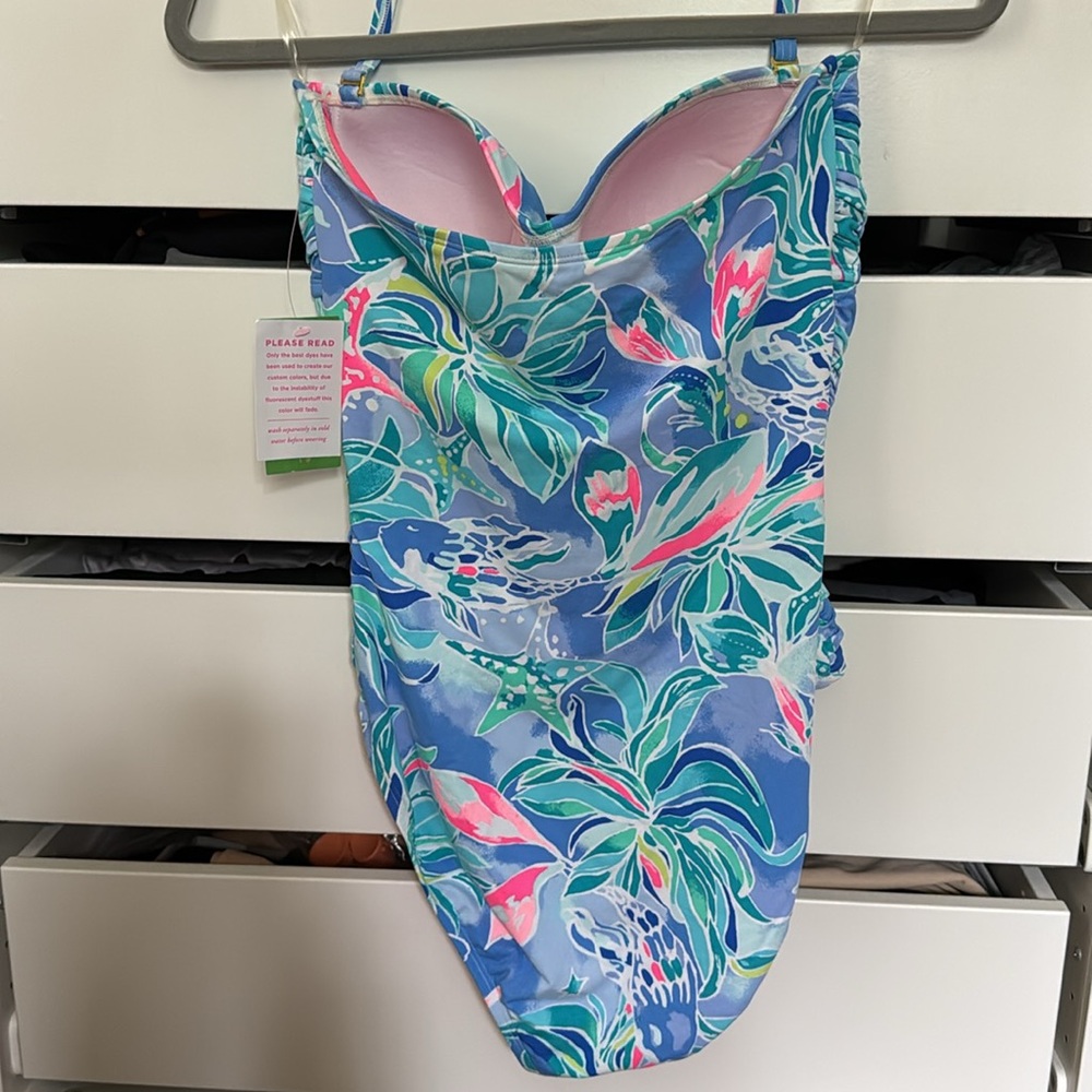 Lilly Pulitzer Bennet Blue Flamenco One Piece Swimsuit - Picture 4 of 7